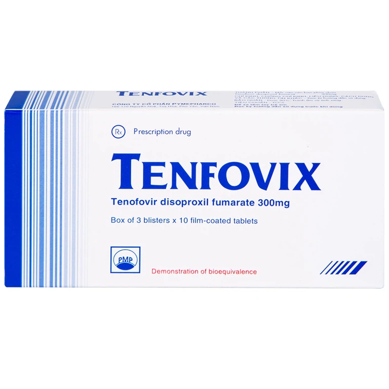 Thuốc Tenfovix điều trị nhiễm HIV, viêm gan siêu vi B (3 vỉ x 10 viên)