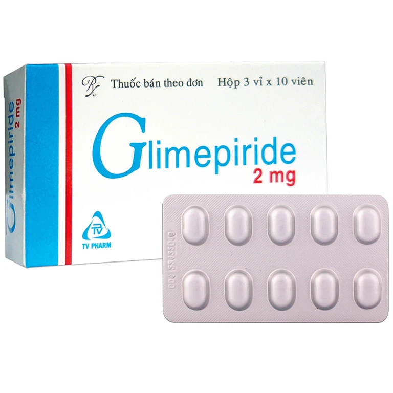 Thuốc Glimepiride 2mg TV.Pharm điều trị đái tháo đường típ 2 (3 vỉ x 10 viên)