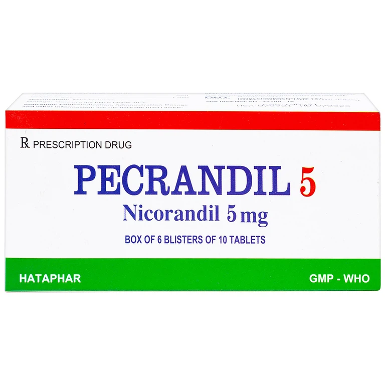 Viên nén Pecrandil 5 Hataphar ngăn ngừa và điều trị lâu dài đau thắt ngực (6 vỉ x 10 viên)