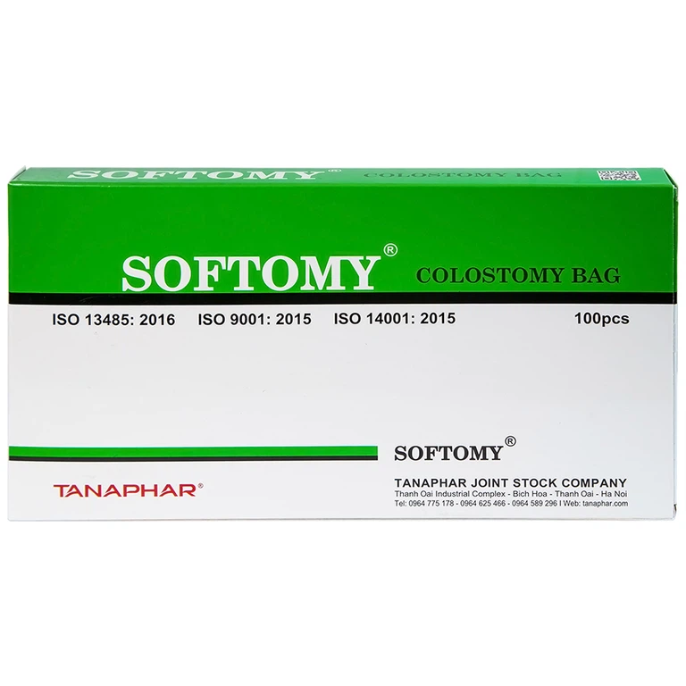 Túi hậu môn nhân tạo Softomy Tanaphar hỗ trợ cho việc bài tiết ở những người bệnh về hệ bài tiết (100 cái)