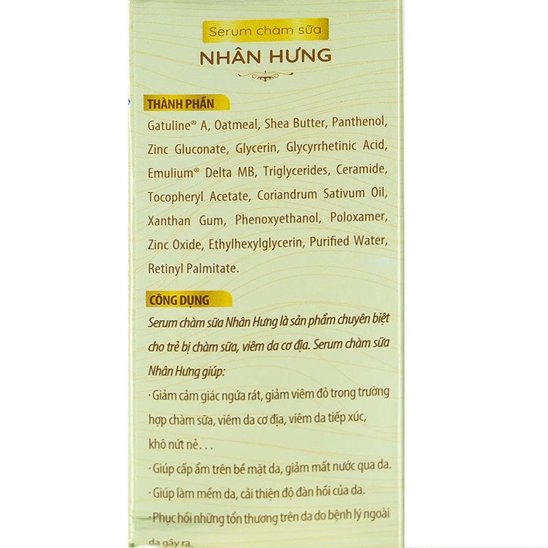 Serum chàm sữa Nhân Hưng dưỡng ẩm, mềm da, giảm ngứa (20ml)