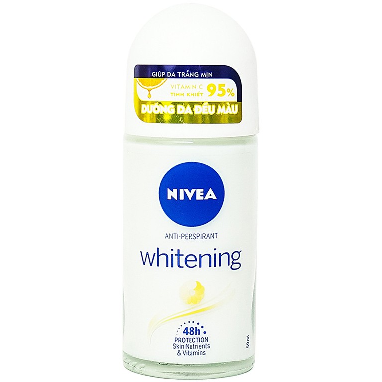 Lăn ngăn mùi Nivea Whitening giảm tiết mồ hôi và hiệu quả đến 48 giờ (50ml)