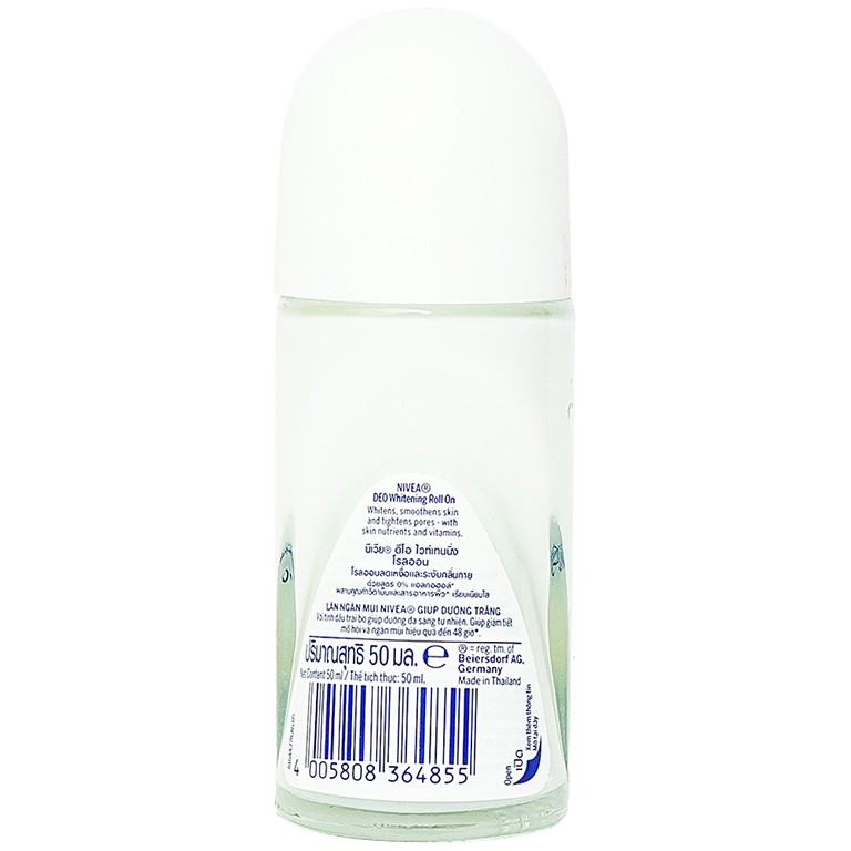 Lăn ngăn mùi Nivea Whitening giảm tiết mồ hôi và hiệu quả đến 48 giờ (50ml)