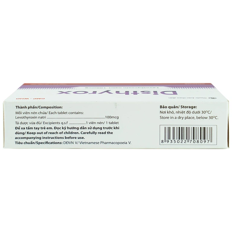 Thuốc Disthyrox Hà Tây điều trị thay thế hoặc bổ sung cho hội chứng suy giáp (100 viên)