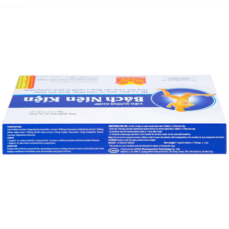 Viên xương khớp Bách Niên Kiện FOBIC hỗ trợ giảm nguy cơ viêm khớp, thoái hóa khớp (2 vỉ x 10 viên)