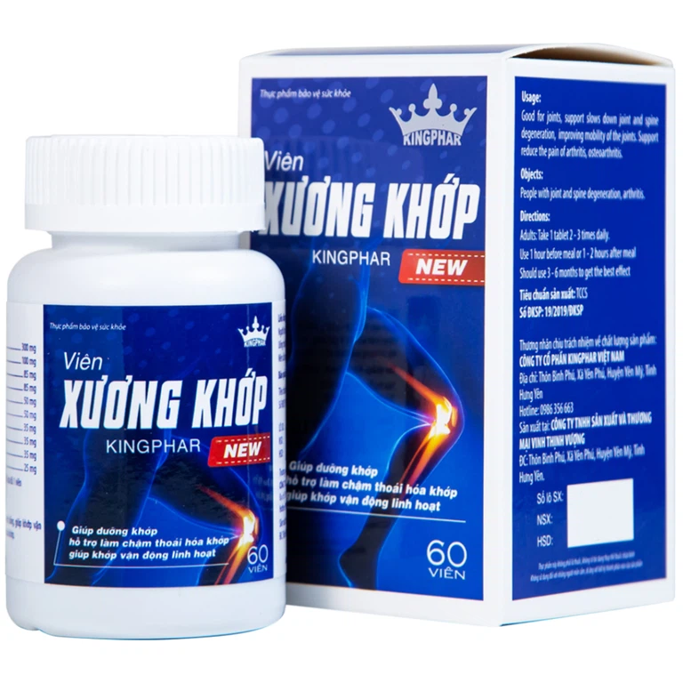 Viên Xương Khớp Kingphar New giúp dưỡng khớp, hỗ trợ làm chậm thoái hóa khớp (60 viên) 