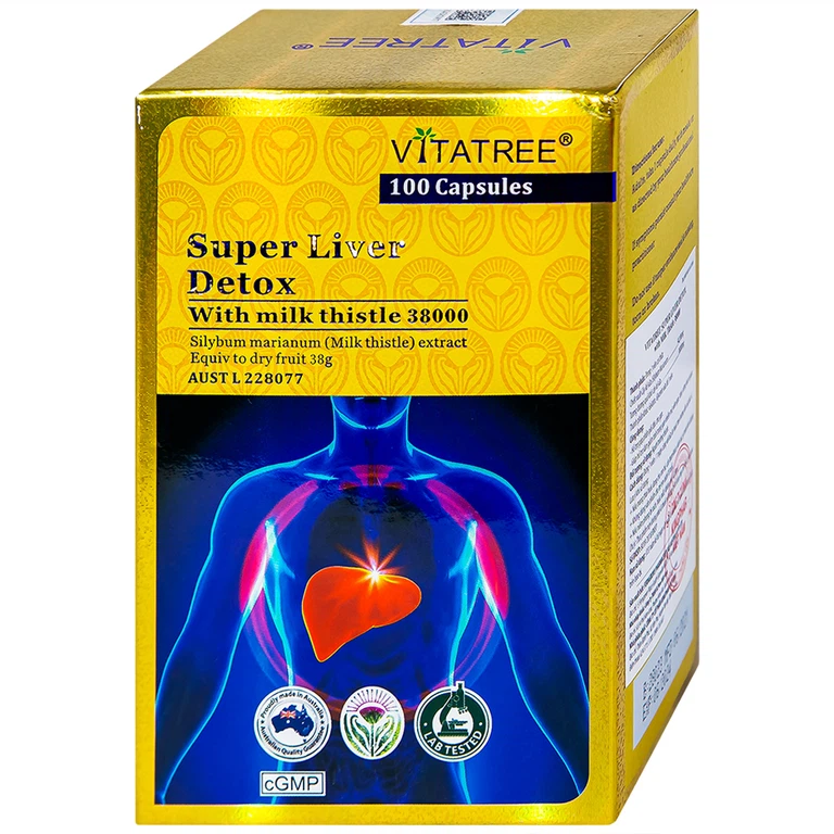 Viên uống Super Liver Detox Vitatree hỗ trợ góp phần giải độc gan (100 viên)