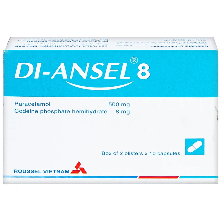 Thuốc Di-Ansel 8 Roussel giảm đau cấp tính mức độ trung bình (2 vỉ x 10 viên)