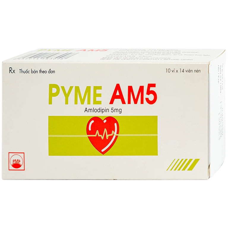 Thuốc Pyme-Am5 Pymepharco điều trị tăng huyết áp (10 vỉ x 14 viên)