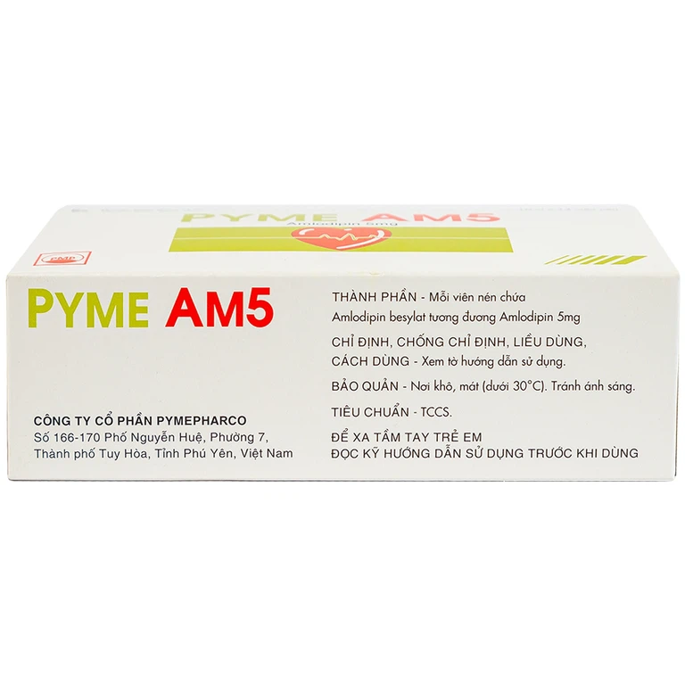 Thuốc Pyme-Am5 Pymepharco điều trị tăng huyết áp (10 vỉ x 14 viên)