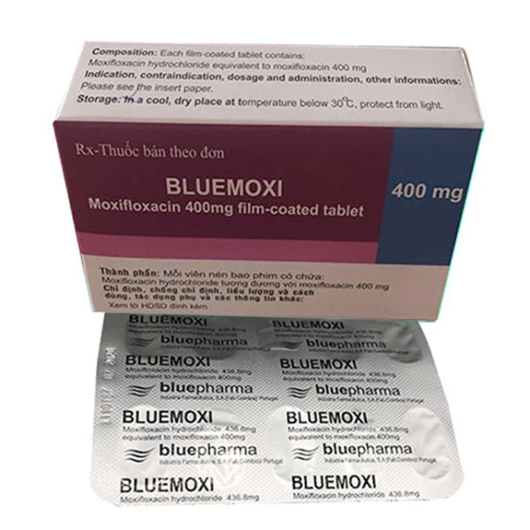 Thuốc Bluemoxi 400mg Bluepharma điều trị nhiễm khuẩn (7 viên)