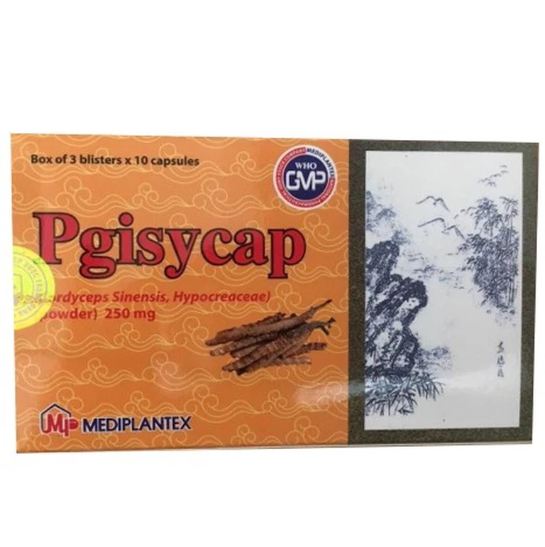Thuốc Pgisycap 250mg Mediplantex bổ phế, ích thận, cầm máu, trừ đờm (3 vỉ x 10 viên)