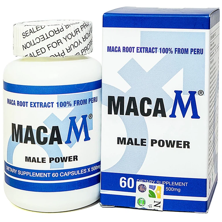 Viên uống Maca M Male Power hỗ trợ bổ thận, tráng dương (60 viên)