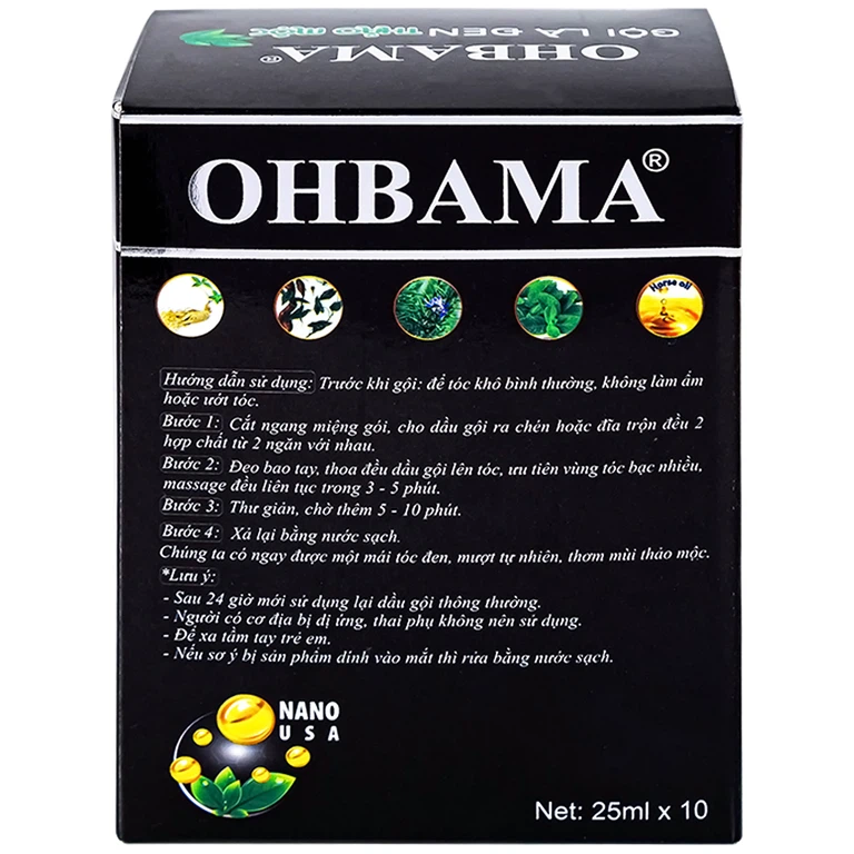 Gội là đen thảo mộc Ohbama (10 gói)