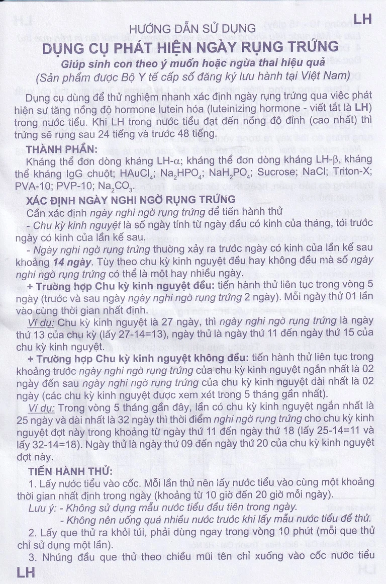 Que thử rụng trứng LH-Tana hỗ trợ phát hiện ngày rụng trứng nhanh chóng, đơn giản (12 que)