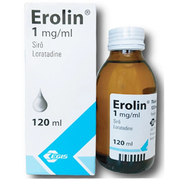 Siro Erolin 1mg/ml Egis Pharma điều trị viêm mũi dị ứng và mày đay tự phát mạn tính (120ml)