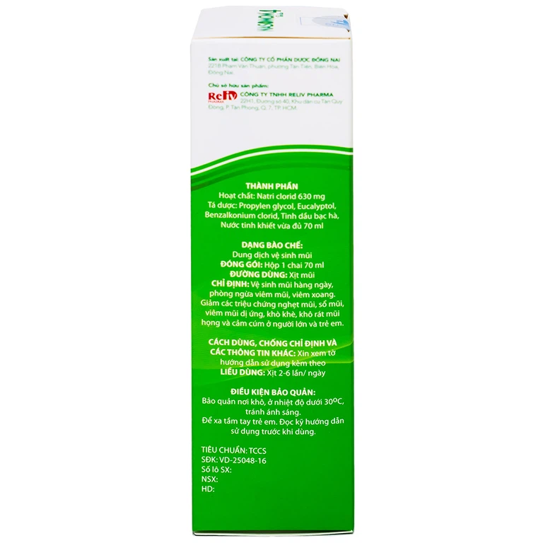Tinh dầu Nasomom 4 Reliv hỗ trợ điều trị nghẹt mũi, sổ mũi, khò khè, cảm cúm (70ml)