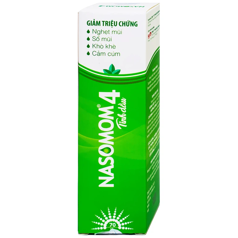 Tinh dầu Nasomom 4 Reliv hỗ trợ điều trị nghẹt mũi, sổ mũi, khò khè, cảm cúm (70ml)