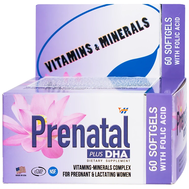 Viên uống Prenatal Plus DHA Nutrimed bổ sung Vitamin, khoáng chất và Omega 3 (60 viên)