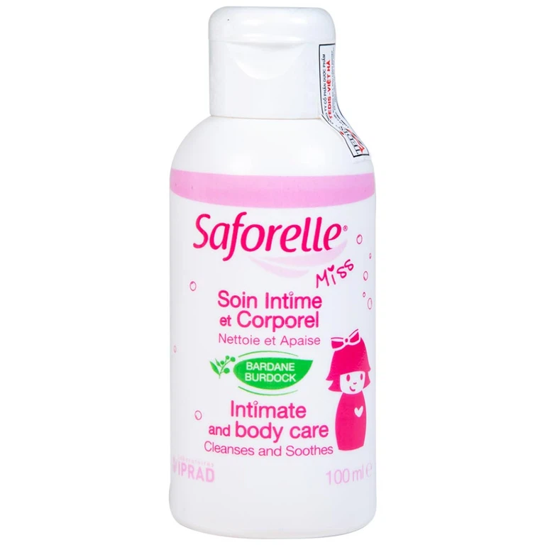 Gel rửa nhẹ dịu Saforelle Miss dùng vệ sinh cơ quan sinh dục ngoài và cơ thể cho bé (100ml)