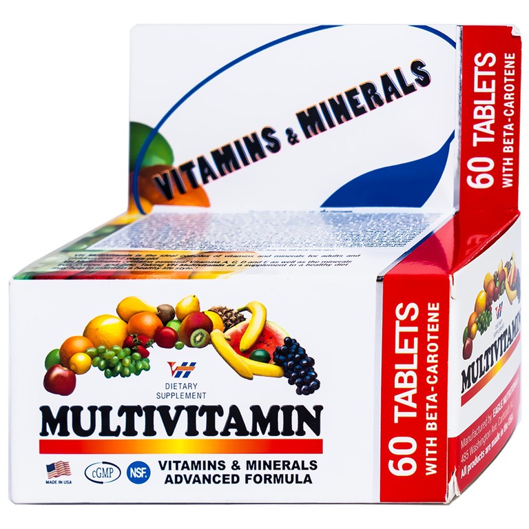 Viên uống Multivitamin Nutrimed bổ sung Vitamin và khoáng chất hỗ trợ tăng cường sức khỏe (60 viên)