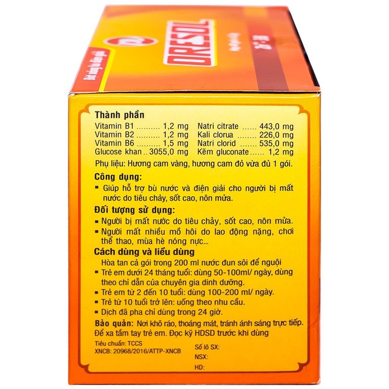 Bột pha Oresol Cam Phúc Vinh giúp bù nước và bổ sung chât điện giải (40 gói x 4.2g)
