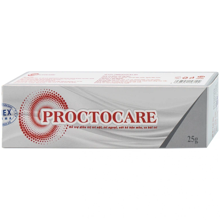 Gel bôi Proctocare Bimex hỗ trợ điều trị trĩ nội, trĩ ngoại, nứt kẽ hậu môn, co búi trĩ (25g)