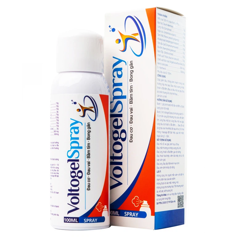 Bình xịt Voltogel Spray 100ml Aero Chemie đau cơ, đau vai, bầm tím, bong gân