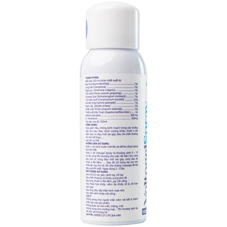 Bình xịt Voltogel Spray 100ml Aero Chemie đau cơ, đau vai, bầm tím, bong gân