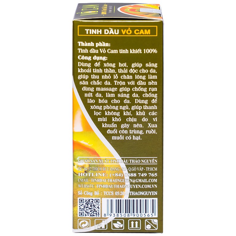 Tinh dầu Vỏ Cam Thảo Nguyên dùng để xông hơi, giúp sảng khoái tinh thần, thải độc cho da (50ml)