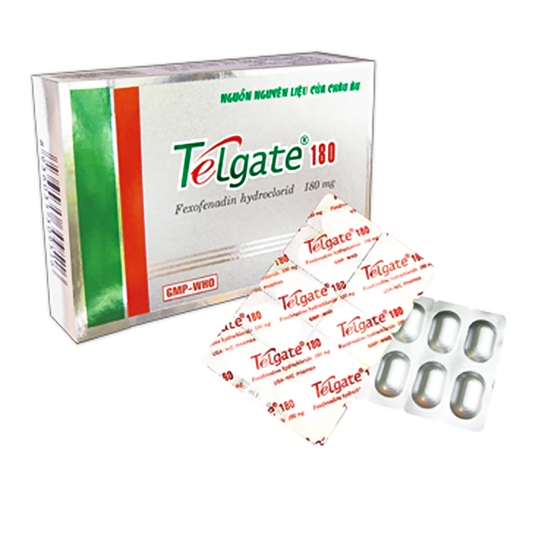 Thuốc Telgate 180mg NIC hỗ trợ điều trị viêm mũi dị ứng, mày đay (2 vỉ x 10 viên)