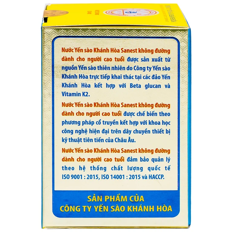 Nước Yến sào Khánh Hòa Sanest không đường, bổ huyết, tăng sức đề kháng cho cơ thể (Hộp 70ml) 