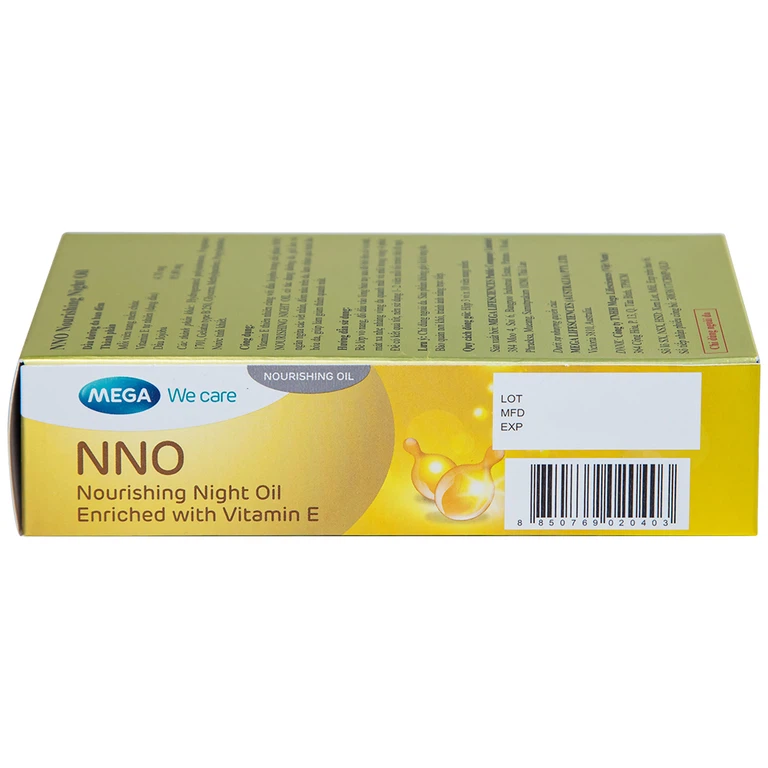 Dầu dưỡng da ban đêm NNO Nourishing Night Oil MEGA We care giữ ẩm, ngừa vết nhăn, đốm nâu (3 vỉ x 10 viên)
