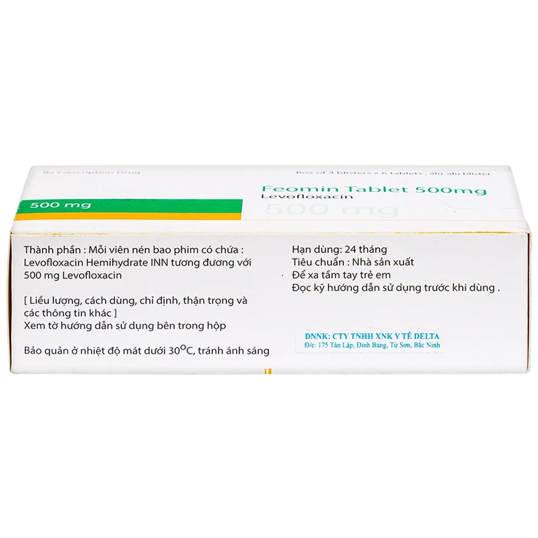 Thuốc Feomin 500mg General Pharm điều trị nhiễm khuẩn (6 vỉ x 4 viên)