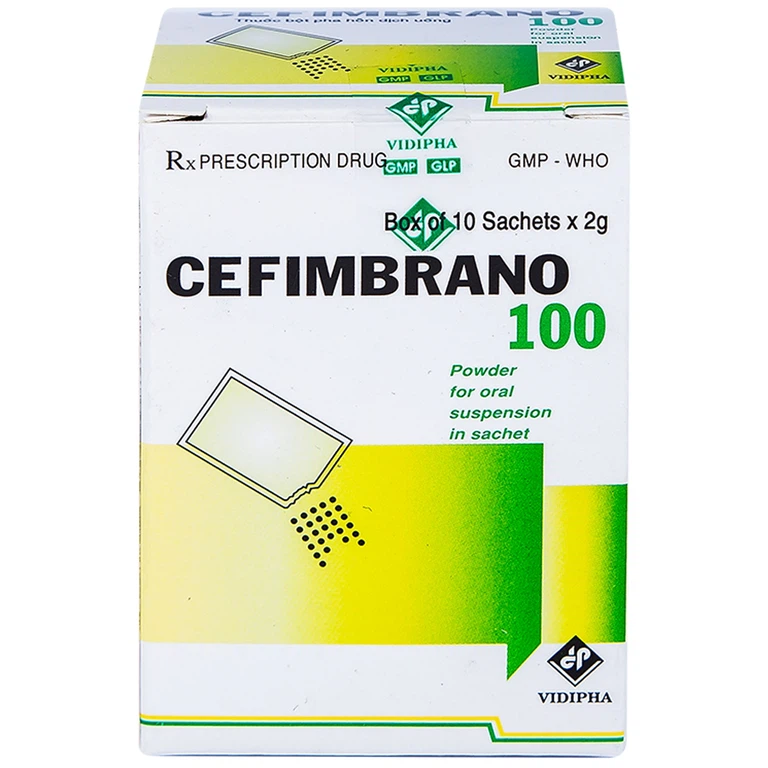 Bột pha hỗn dịch uống Cefimbrano 100 Vidipha điều trị nhiễm khuẩn (10 gói x 2g)