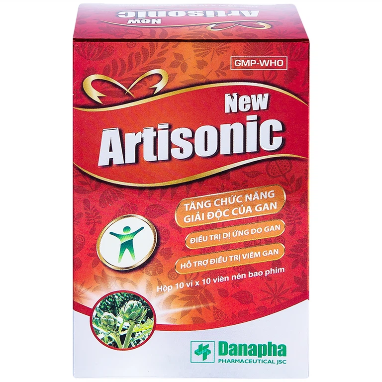 Viên nén New Artisonic Danapha tăng chức năng giải độc gan, điều trị dị ứng, viêm gan (10 vỉ x 10 viên)