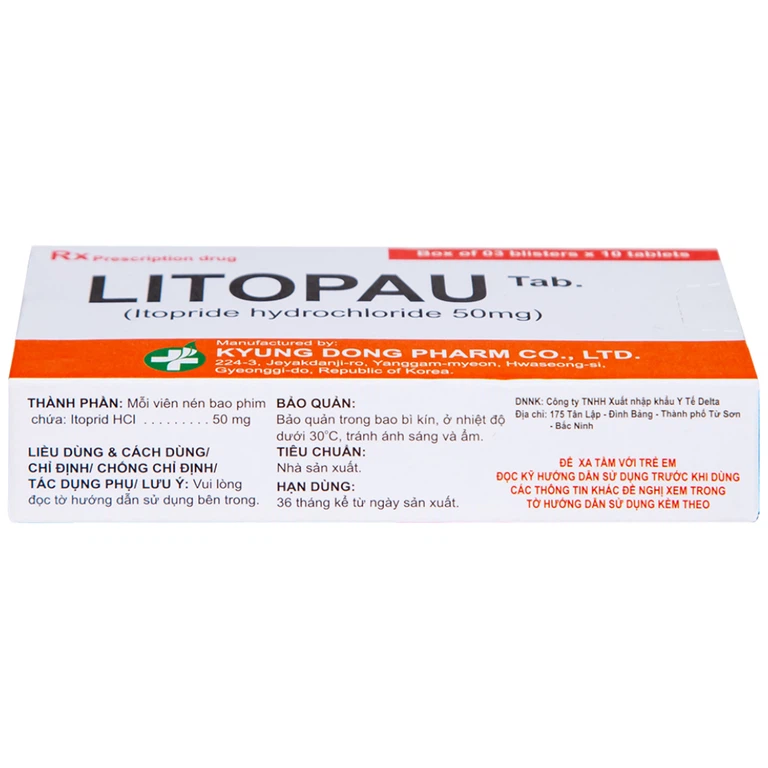 Thuốc Litopau Tab điều trị các triệu chứng viêm dạ dày mãn tính (3 vỉ x 10 viên)