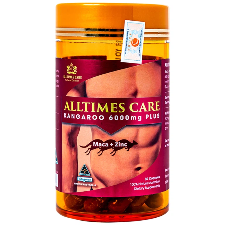 Viên uống Alltimes Care Kangaroo 6000Mg Plus tăng cường sinh lực nam giới (30 viên)