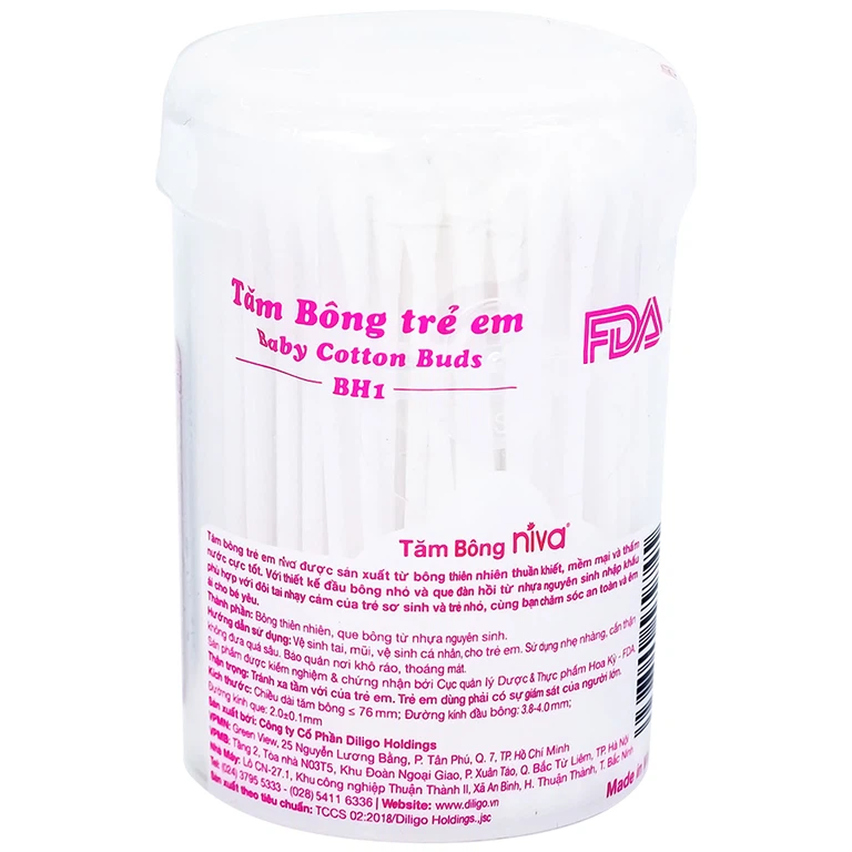 Tăm bông trẻ em Niva Baby Cotton Buds BH1 vệ sinh tai, mũi (150 que)