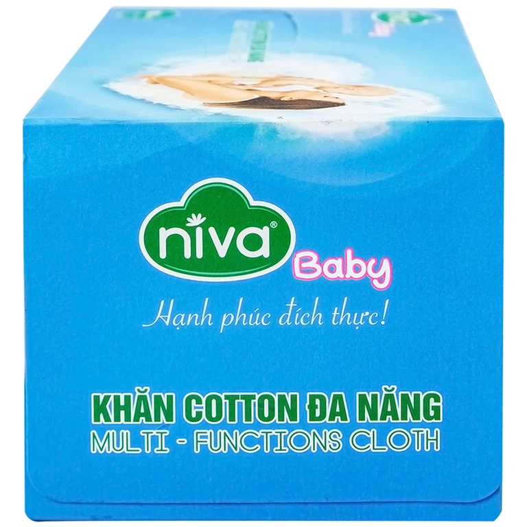 Khăn cotton Niva Baby hỗ trợ chăm sóc trẻ an toàn và tiện lợi (100 miếng)