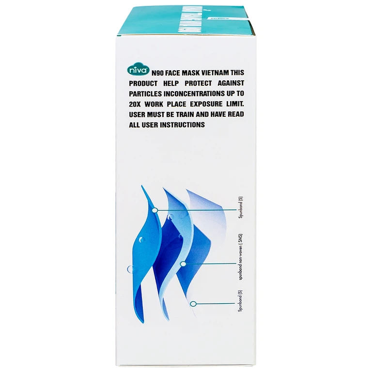 Khẩu trang Niva N90 3 lớp phòng ngừa bệnh lây nhiễm qua đường hô hấp (10 cái)