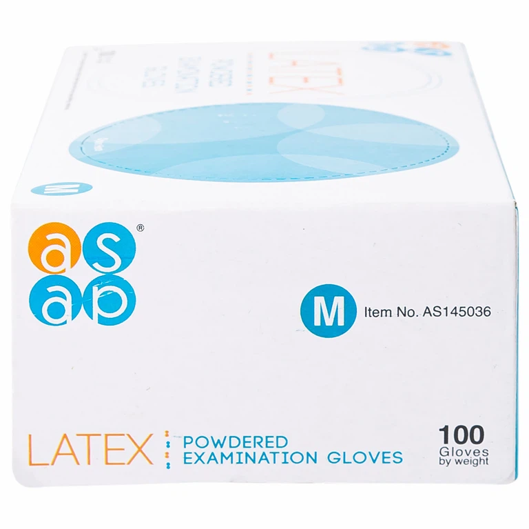 Găng tay cao su y tế có bột Latex ASAP Malaysia Size M (100 cái)