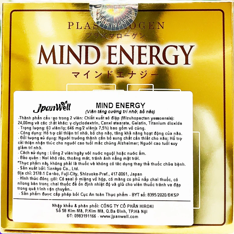 Viên uống Mind Energy Jpanwell hỗ trợ cải thiện trí nhớ, bổ não (60 viên)