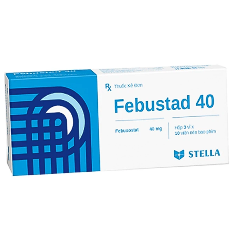 Thuốc Febustad 40 Stella điều trị tăng acid uric huyết mạn tính (3 vỉ x 10 viên)