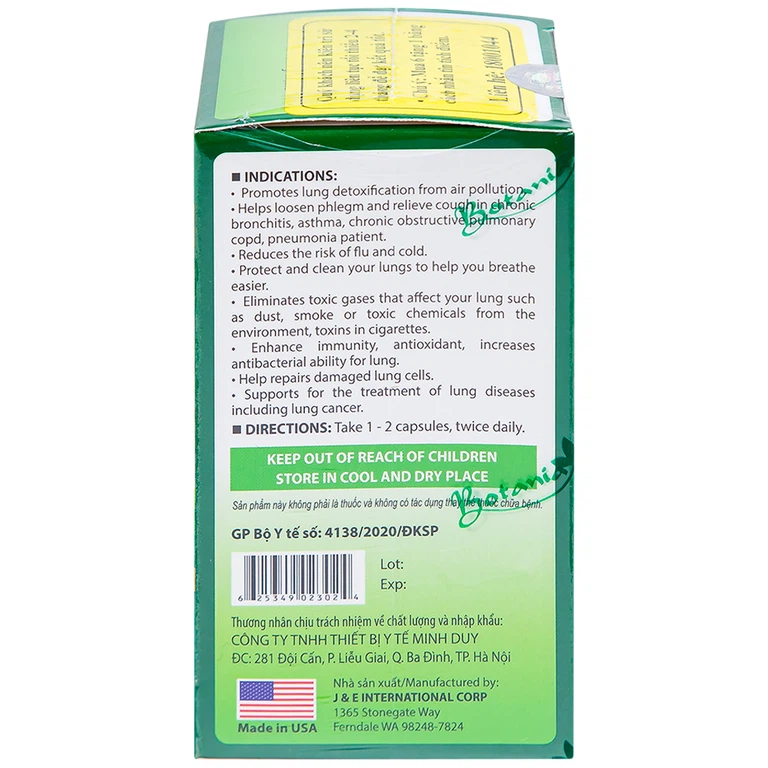 Viên uống BoniDetox Botania chống oxy hóa, hỗ trợ bảo vệ phổi (30 viên)