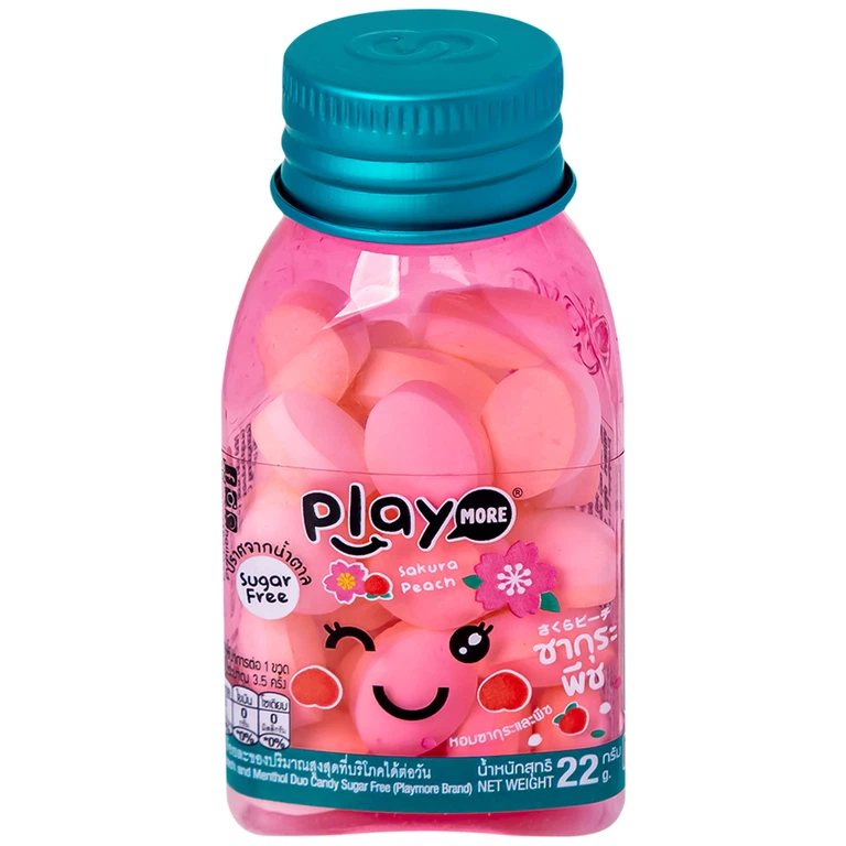 Kẹo the PlayMore hương Đào thơm miệng, mát họng, giảm stress (12g)