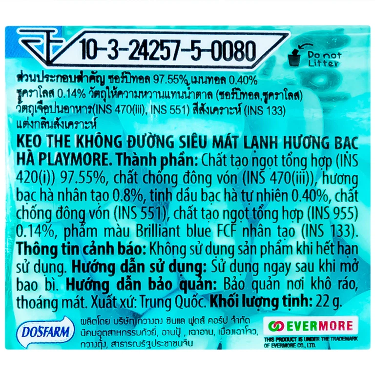 Kẹo the PlayMore hương Bạc Hà hơi thở thơm mát, sảng khoái dài lâu (22g)