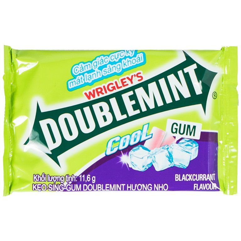 Kẹo sing-gum Doublemint Hương Nho hơi thở thơm tho và nồng nàn the mát (12 vỉ x 8 viên)