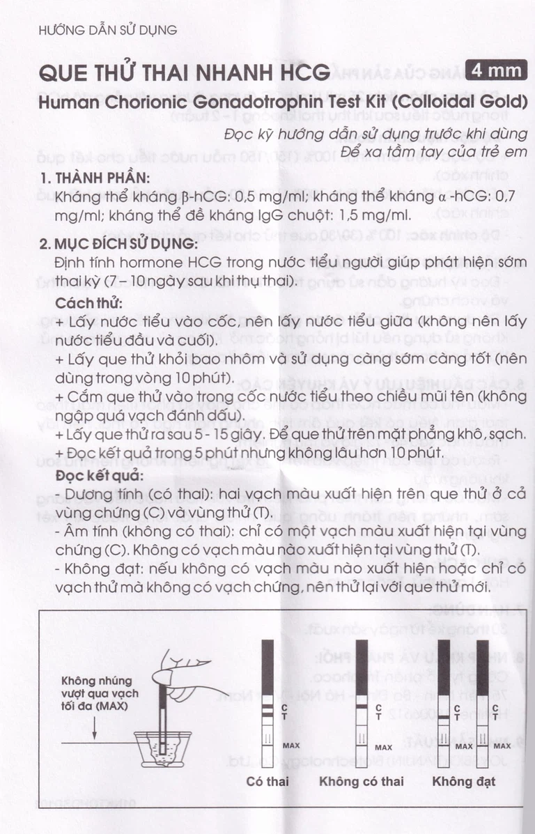 Que thử thai nhanh HCG Allisa Pregnancy Test Kit Traphaco phát hiện 7 - 10 ngày sau khi thụ thai