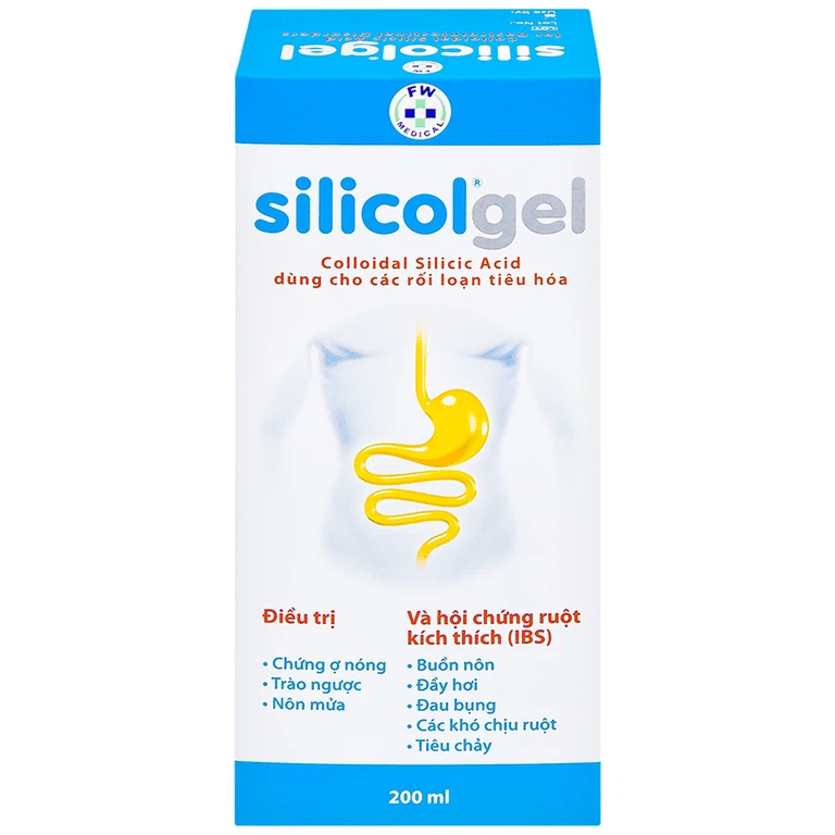 Gel dùng để uống Silicolgel Colloidal Silicic Acid 200ml dùng cho các rối loạn tiêu hóa, ợ nóng, trào ngược